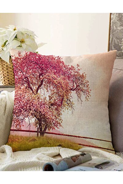Realhomes Çift Taraflı Manzara Desen Dijital Baskılı Raşel Örme Yastık Kırlen...