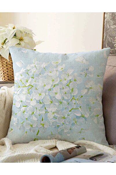 Realhomes زهرة الكوبية البيضاء على غطاء وسادة محبوك من راشيل مطبوع رقميًا على...