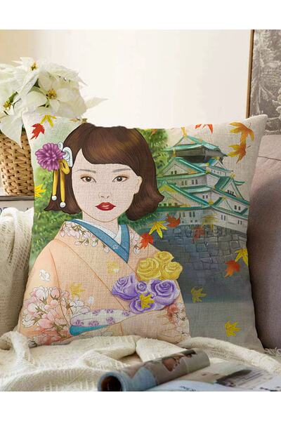 Realhomes Dvostrana japanska kultura Japanka drži ružu sa pozadinom Moderna r...