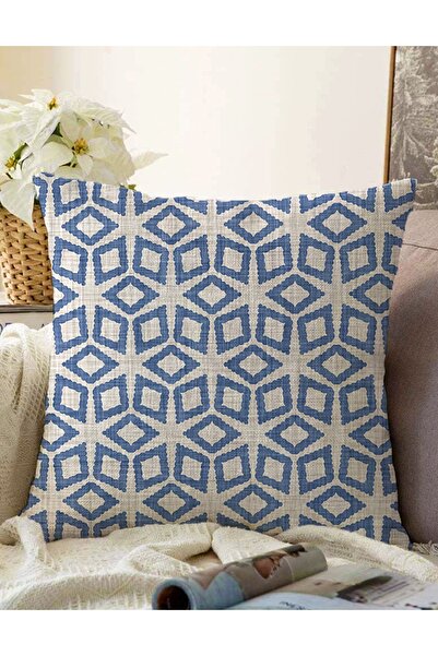 Realhomes Ilustrații geometrice din denim cu două fețe pe fundal gri Design s...