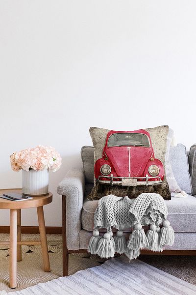 Realhomes Vosvos, ilustrată digitală, imprimată decorativă, cu două fețe, tricotată Raschel, husă de pernă