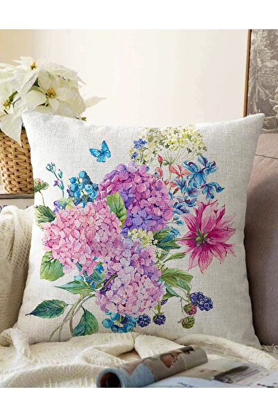 Realhomes غطاء وسادة منسوج من راشيل مزخرف مزدوج الجوانب بلون أرجواني مع تصميم...