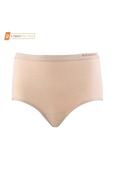 Blackspade Women's Economic Pack of 2 95% Cotton High Waist Slip Panties