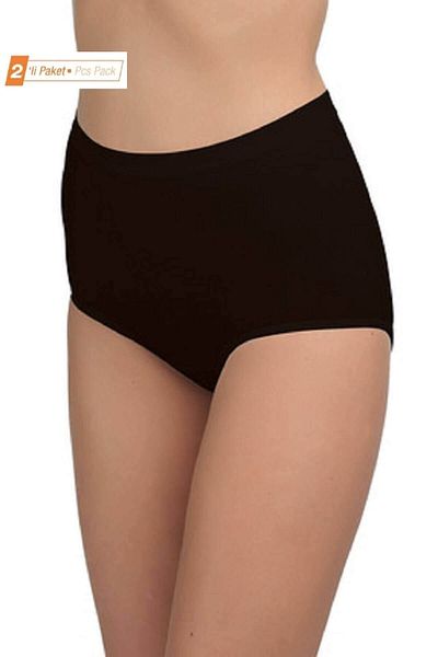 Blackspade Women's Economic Pack of 2 95% Cotton High Waist Slip Panties