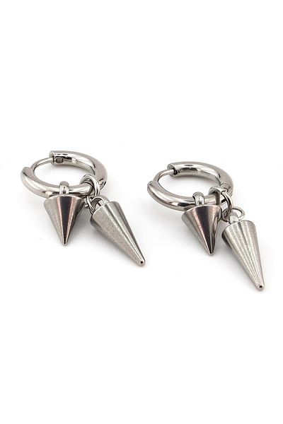 Solfera E813 - Stainless Steel Earrings, Dangle and Pointed End Punk Design