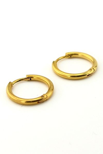 Solfera Yellow Color 16mm Thin Hoop Steel Unisex Earrings E760