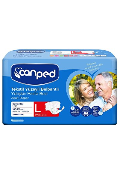Canped Belbantlı Tekstil Yüzey Hasta Bezi Büyük Boy Large 30 Adet