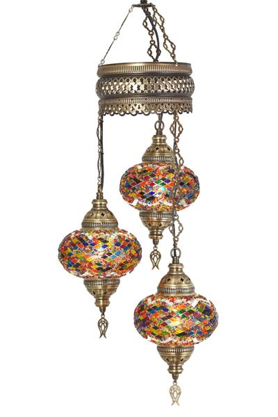 Demmex Mosaic 3-Piece Chandelier Pendant Lamp Authentic Lamp Colorful Pendant Lamp