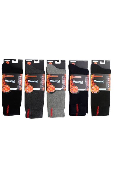 Menmod Men's 5 Pack Assortment Seamless Toe Thermal Socks 644005
