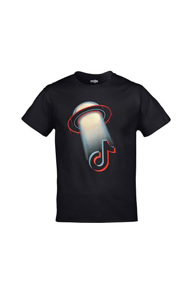 Orijin Tekstil Unisex Black Tiktok Logo Printed Tshirt