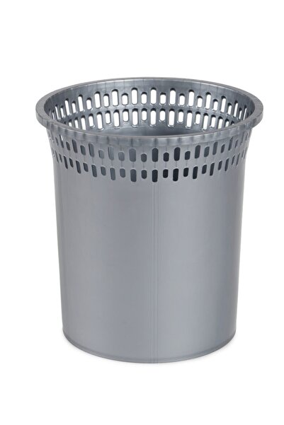 Bora Plastik Yuvarlak Lüks Çöp Sepeti Gümüş Gri No:1 - 5 Litre - Bo045