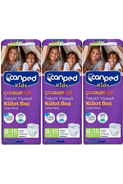 Canped Kids Çoçuklar Için Külot Bez Tekstil Yüzeyli Yaş:8-15 (27-57kg) 24 Ade...