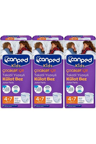 Canped Kids Çoçuklar Için Külot Bez Tekstil Yüzeyli Yaş:4-7 (17-30kg) 27 Adet...