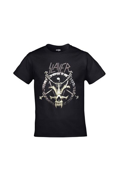 Orijin Tekstil Μπλουζάκι Unisex Black Slayer Skull με στάμπα