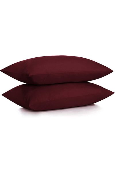 Vefa Home Collection 100% Cotton Ranforce Pillow Case - Claret Red - Set of 2 50x70 -