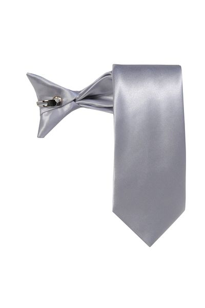 PROKRAVAT Gray Satin Clip Tie