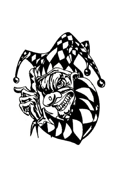 Market66 Geçici Dövme Joker Palyoço Soytarı Su Geçirmez Geçici Ufak El Kol Dövmesi Tattoo