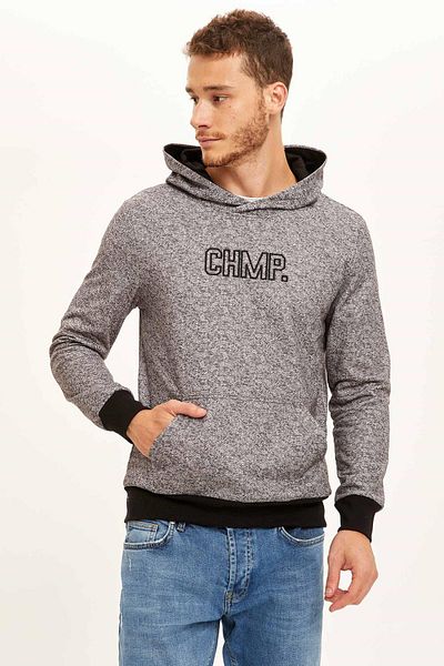 DeFacto Slim Fit Kangaroo Pocket Slogan με μοτίβο μακρυμάνικο φούτερ με μαλακό τρίχωμα