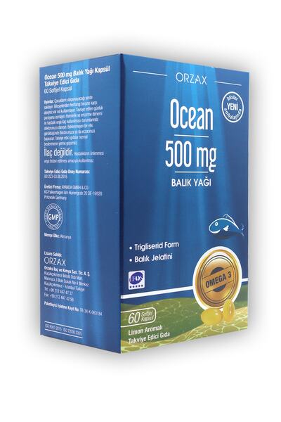 Ocean 500 Mg 60 Kapsül Limon Aromalı Balık Yağı