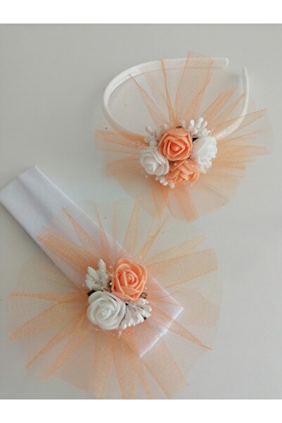 Azebu Anne Bebek Somon Saç Bandı Takım