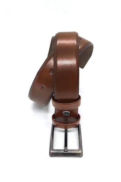 ZEKTON Ανδρική ζώνη από συνθετικό δέρμα σε καφέ χρώμα