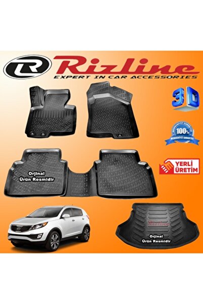 Rizline KİA SPORTAGE RİZLİNE 3D Paspas + RİZLİNE 3D Bagaj Havuzu 2010 - 2015 ...