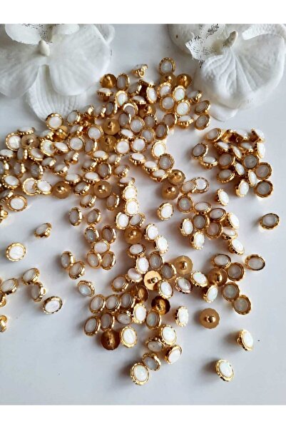 canan dizayn 12,5 Mm Ayaklı Gold Sedefli Düğme 20'li Paket.