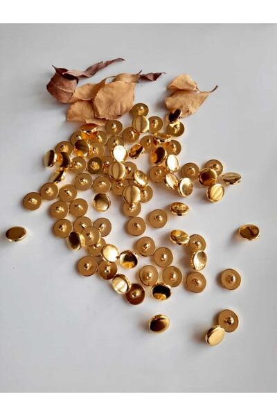 canan dizayn 15 Mm Ayaklı Gold Metalize Düğme 20'li Paket.