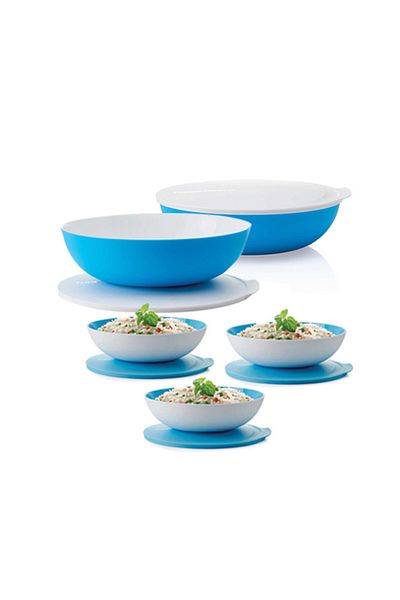 Tupperware Berrak Set of 2 - Blue White K. 3.5Lt and 740ml