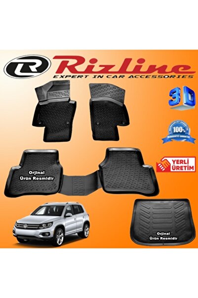 Rizline Vw Tiguan 3d Paspas + 3d Bagaj Havuzu 2007 - 2016 Arası Siyah Set