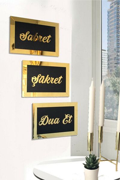 NT Handmade Set de 3 3d Sabret Give Thanks Pray (16*26cm)