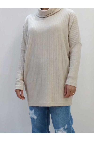 Mertcan Butik Κρέμα με γιακά με μανίκια νυχτερίδας