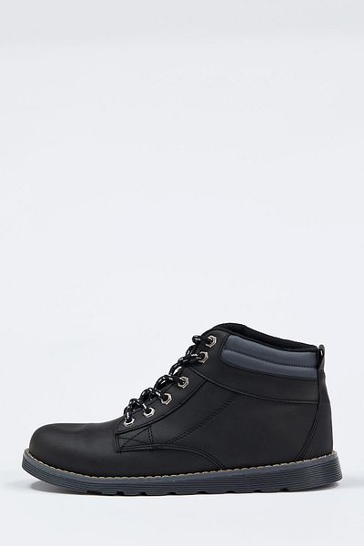 DeFacto Faux Leather Lace Up Boots