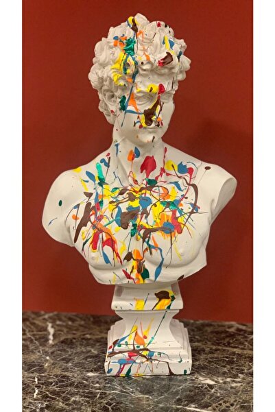 By Ari Ev Dekorasyon Beyaz Davut Büst Heykel Biblo