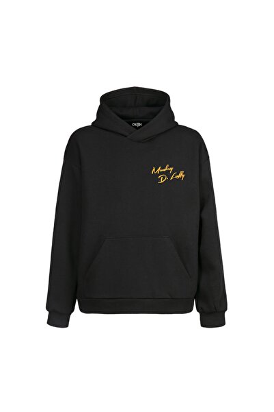 Orijin Tekstil Ανδρικό φούτερ με κουκούλα σε μαύρο One Piece Monkey D. Luffy εμπρός και πίσω