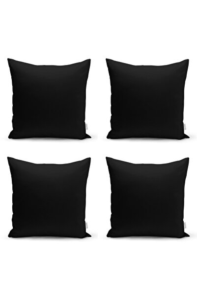 Realhomes 4-Piece Black Pillow Cushion Cover