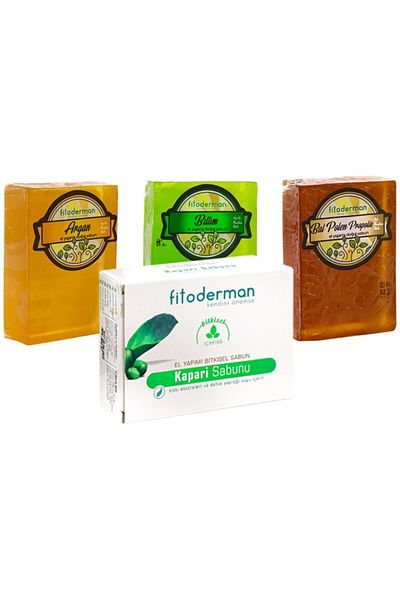 Fitoderman Natural Propolis & Vitamin E & Vitamin C Skin and Hair Nourishing Soap Set 4 Pieces