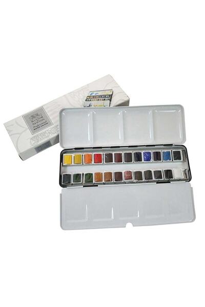 Winsor Newton Professional Sulu Boya : Metal Kutu Set : 24 X Yarım Tablet