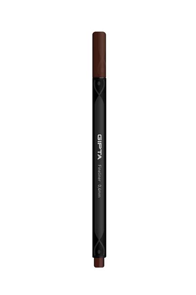 Gıpta Fineliner Thin Felt Tip Pen 0.4 Mm Cardboard Box Triangle Brown (Pack of 12) K600048
