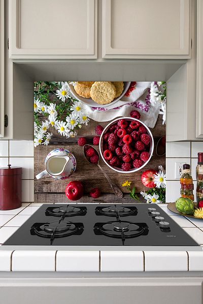 Tilki Dünyası Blackberry Plate Kitchen Stove Back Sticker