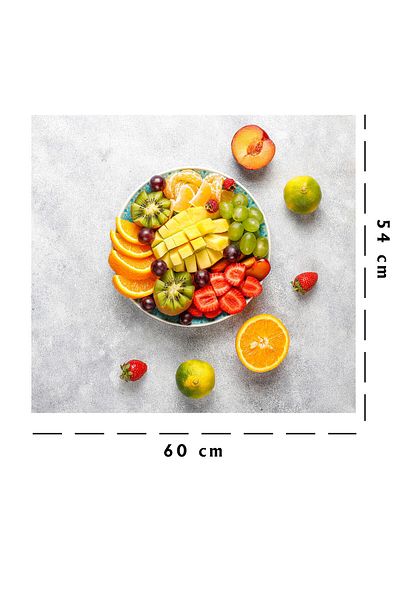 Tilki Dünyası Fruit Plate Sticker Behind the Kitchen Stove