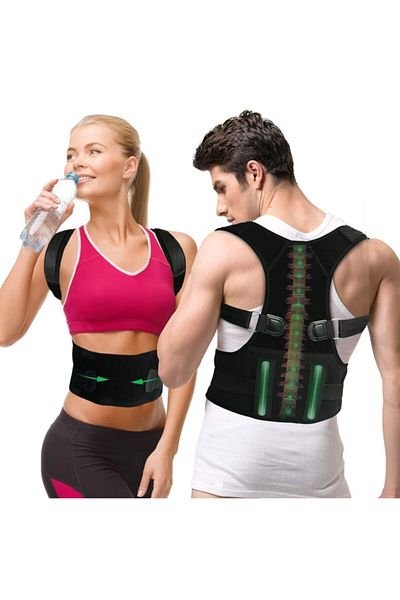 ZEYZEN Unisex Black Upright Posture Anti-Hunching Back Waist Corset