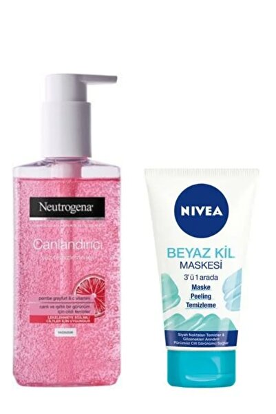 Neutrogena Pembe Greyfurt&c Vit.canlandırıcı Yüz Tem.jeli 200 Ml&beyaz Kil Ma...