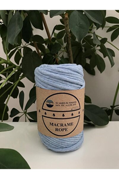 Su Akrilik Tekstil Pamuklu Makrome Tarama Ipi Mavi