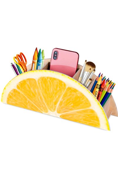 Akıllı Karınca Ahşap Limon Masaüstü Kalemlik Çok Amaçlı Kutu