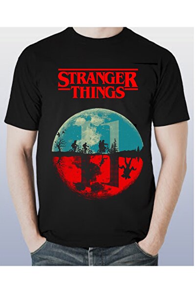 KARGA Tricou negru unisex Stranger Things