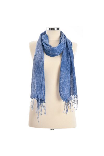 Dosimira Unisex Indigo Blue Denim Grinding Cotton Scarf