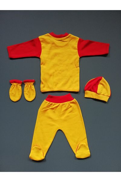 GÜLÜCÜK Boy's Yellow Born Fanatic 4-Piece Bodysuit Set