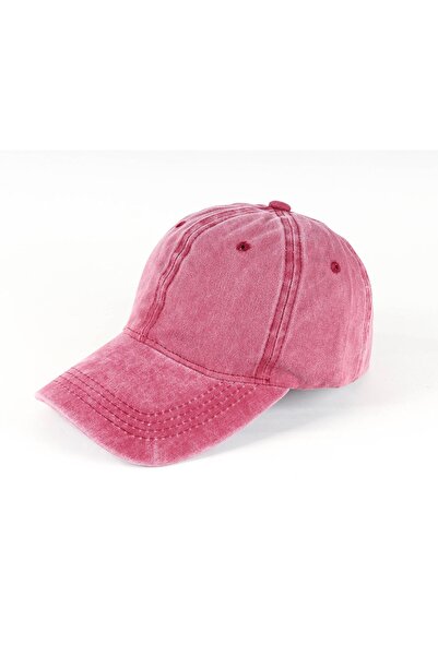 REBBEX Unisex Pembe Eskitme Vintage Kep Şapka