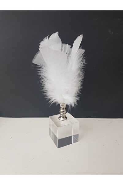 Arose Ab Ev Dekorasyon Gümüş Ağız Beyaz Tüy Ev Ofis Dekoru